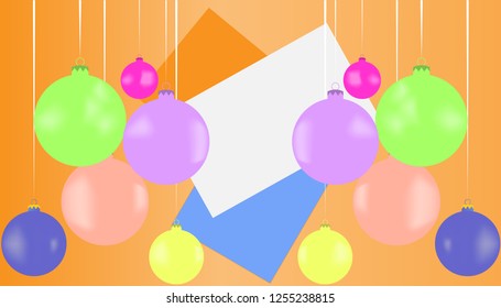 Christmas card with beautiful balls
