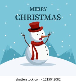 
Christmas card of beautiful snowman