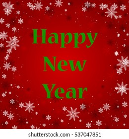 Christmas card with black lettering on a red background New Year