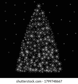 Weihnachtskarte, schwarz-weiß, Vektorgrafik
