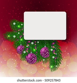 Christmas card, blank form. Vector illustration.