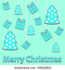 Christmas card blue