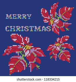 Christmas card with blue background