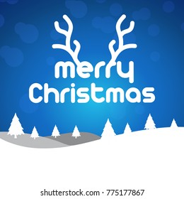 Christmas card with blue background vector