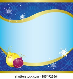 christmas card with blue pattern - vector