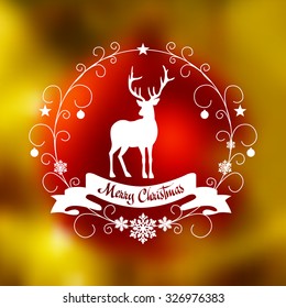 Christmas card with blurred background