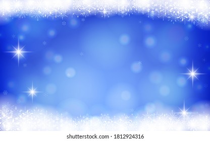 Christmas card bordered with snowflakes