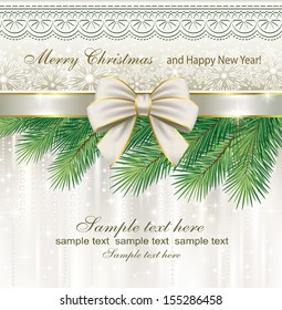 Christmas card with a bow