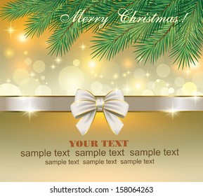 Christmas card with a bow