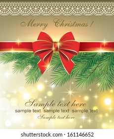 Christmas card with a bow