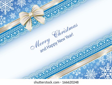 Christmas card with a bow
