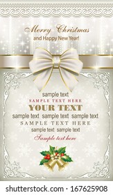 Christmas card with a bow