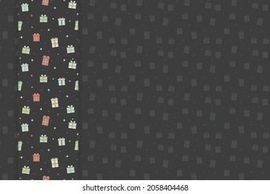 Christmas card with boxes of presents and copyspace. Vector