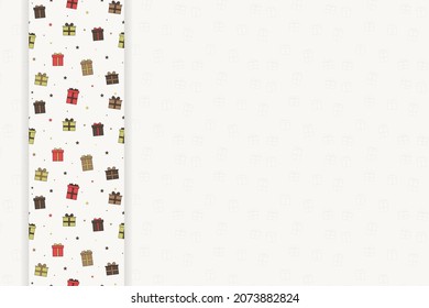 Christmas card with boxes of presents and copyspace. Vector