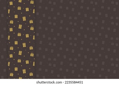 Tarjeta navideña con cajas de regalos y espacio de copias. Vector
