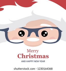 Christmas card brochure of santa claus face