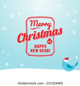 Christmas Card with calligraphic and typographic elements