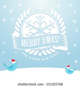 Christmas Card with calligraphic and typographic elements