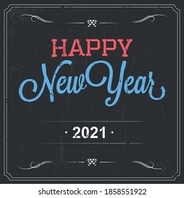 Christmas card with calligraphic wishes of the season and a composition of festive elements pine branches. New year 2021