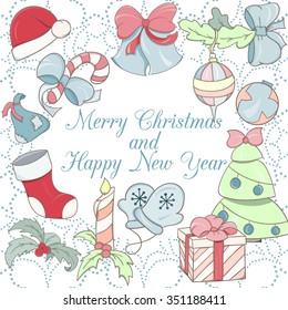 Christmas card can be used for website decoration, icon or holiday design