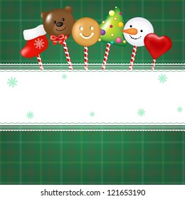 Christmas Card With Candies With Gradient Mesh, Vector Illustration