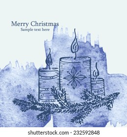 Christmas card with candle