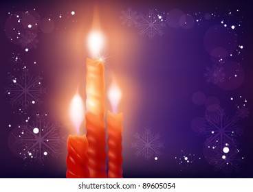 Christmas card candle
