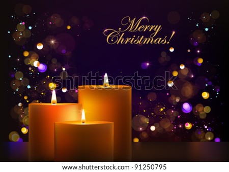 Christmas card candle