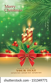 Christmas card with candles 