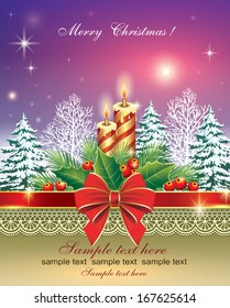 Christmas card with candles