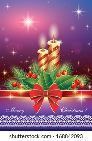 Christmas card with candles