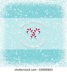 Christmas card with candy cane