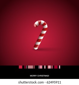 Christmas card with candy cane