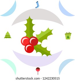 christmas card, candy fir gift christmas sock, vector background