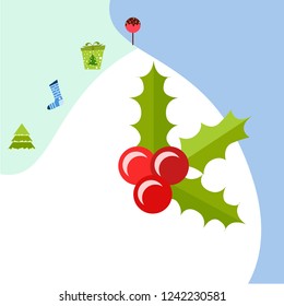 christmas card, candy fir gift christmas sock, vector background