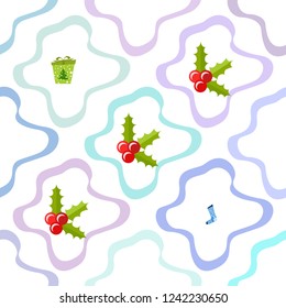christmas card, candy fir gift christmas sock, vector background