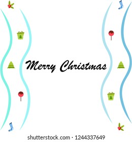 christmas card, candy fir gift christmas sock, vector background