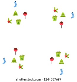 christmas card, candy fir gift christmas sock, vector background