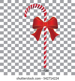 Christmas card with candy and red onion on black and white background. Feast of the Nativity. Vector illustration.