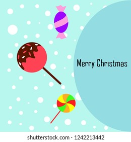 Christmas card, Christmas candy, vector background