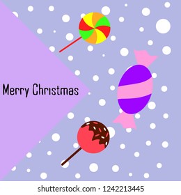 Christmas card, Christmas candy, vector background