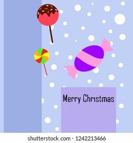 Christmas card, Christmas candy, vector background