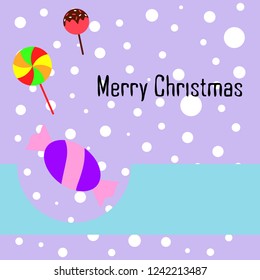 Christmas card, Christmas candy, vector background