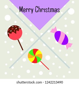 Christmas card, Christmas candy, vector background