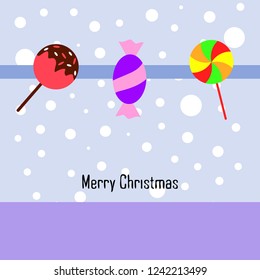 Christmas card, Christmas candy, vector background