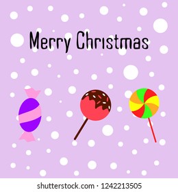 Christmas card, Christmas candy, vector background