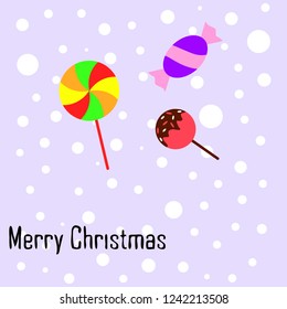 Christmas card, Christmas candy, vector background