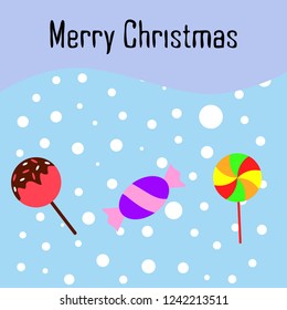 Christmas card, Christmas candy, vector background