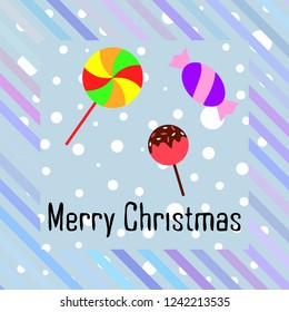 Christmas card, Christmas candy, vector background