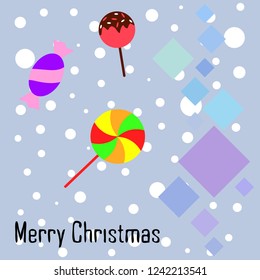 Christmas card, Christmas candy, vector background